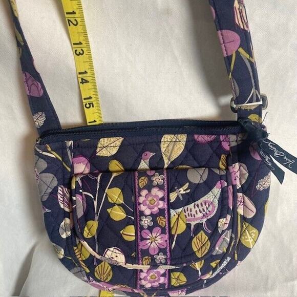 Vera Bradley Lizzy Crossbody Purse Purple Floral Nightingale Pattern Quilted - Picture 11 of 11